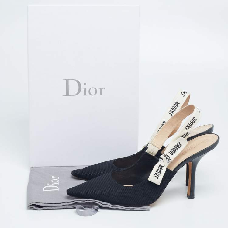 Pre Owned Dior Black Technical Fabric J'adior Slingback Pumps Size 41