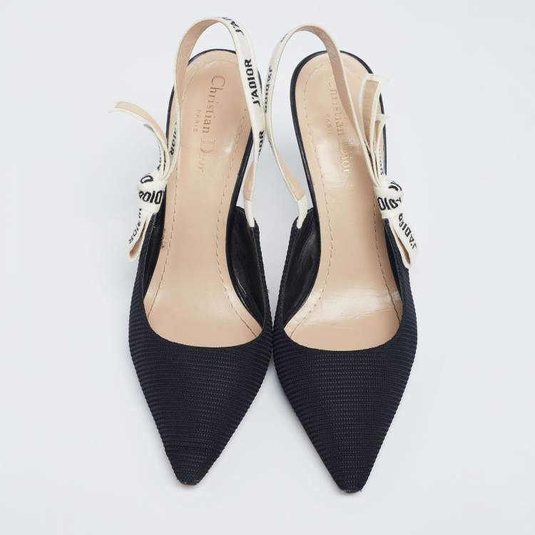 Pre Owned Dior Black Technical Fabric J'adior Slingback Pumps Size 41