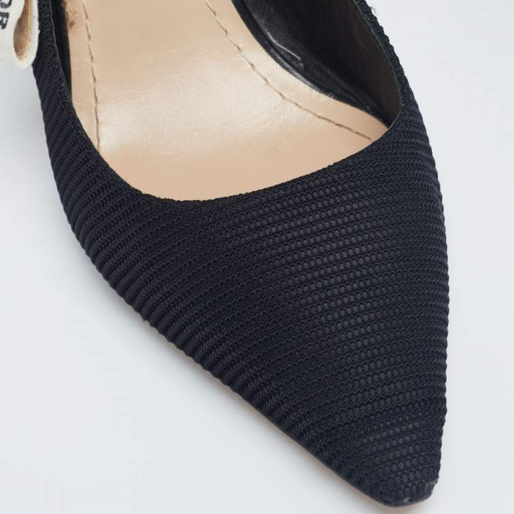 Pre Owned Dior Black Technical Fabric J'adior Slingback Pumps Size 41