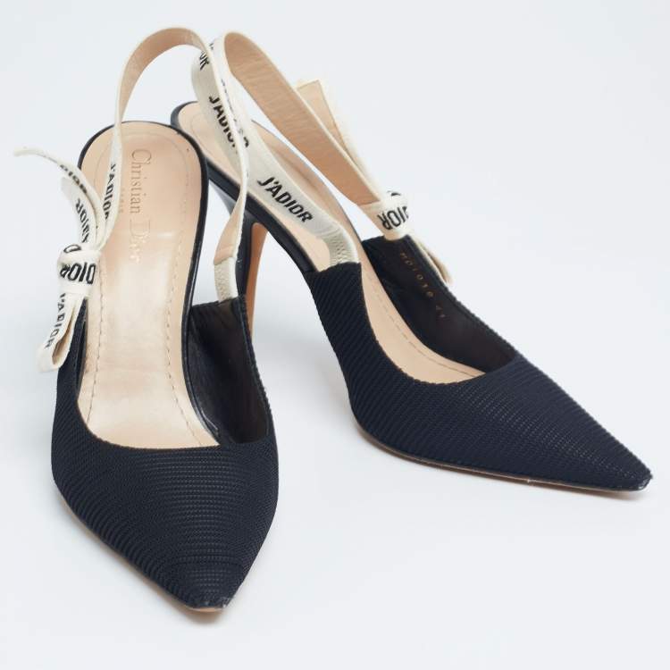 Pre Owned Dior Black Technical Fabric J'adior Slingback Pumps Size 41