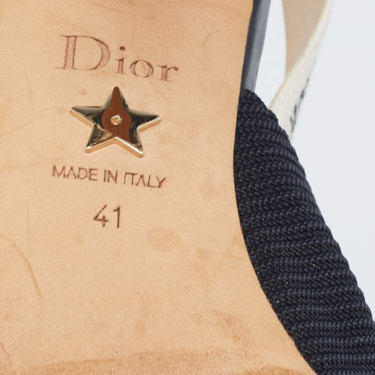 Pre Owned Dior Black Technical Fabric J'adior Slingback Pumps Size 41