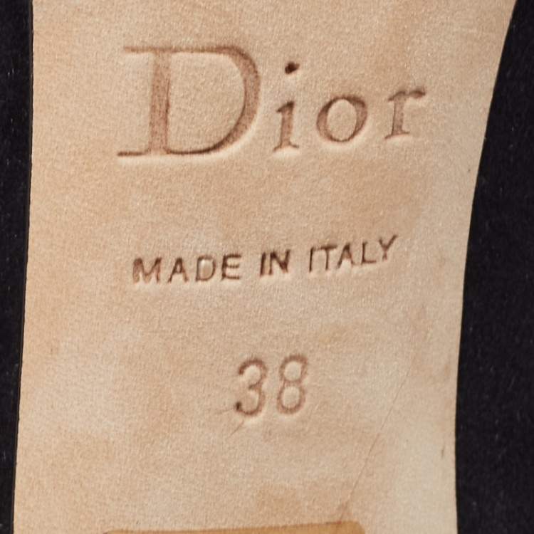 مملوكة مسبقًا Dior Black Suede Miss Dior Pointed Toe Pumps Size 38