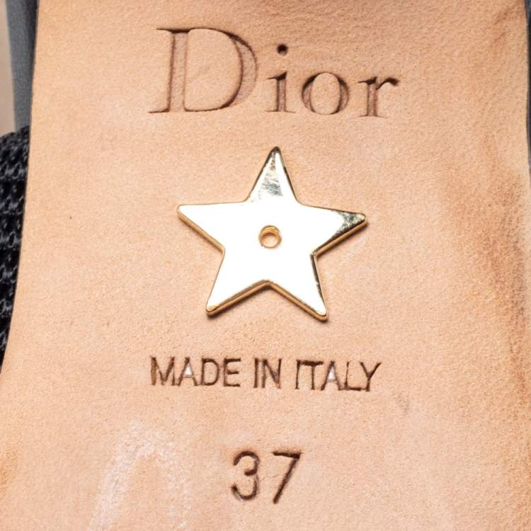 Pre Owned Dior Black Technical Fabric J'adior Slingback Pumps Size 37