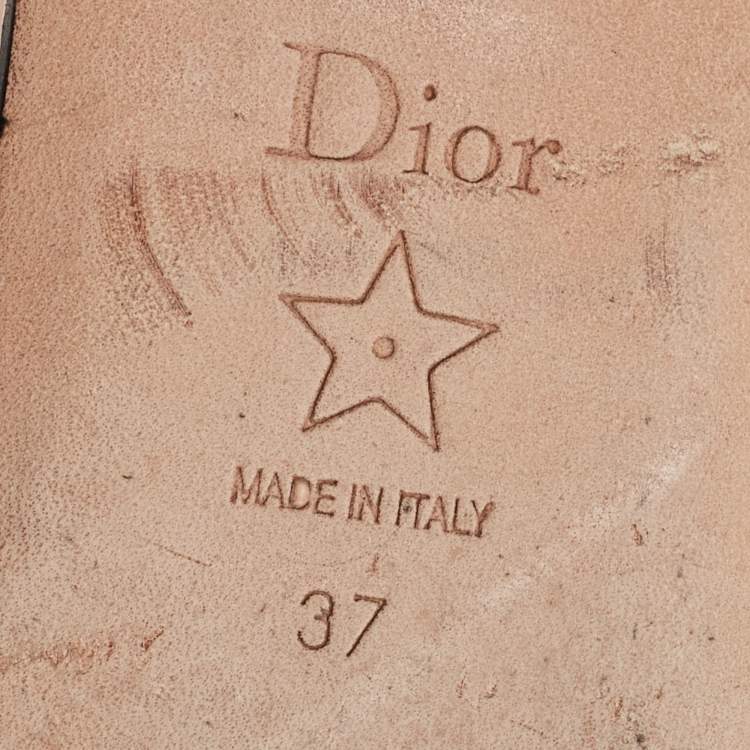 Pre Owned Dior Tri-Color Canvas Dway Flat Slides Size 37