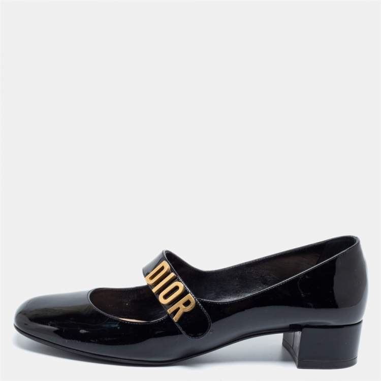 Pre Owned Dior Black Patent Leather Baby-D Mary Jane Pumps Size 39