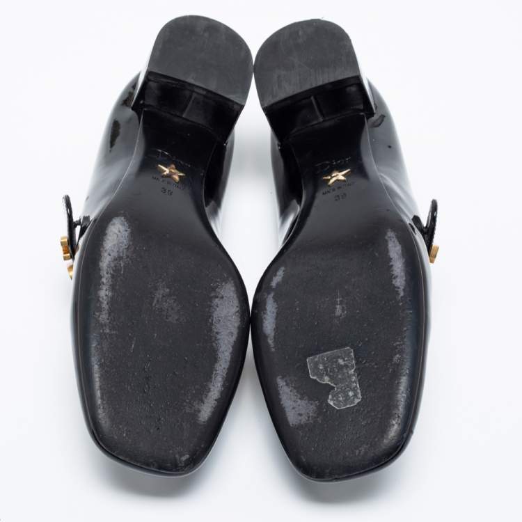 Pre Owned Dior Black Patent Leather Baby-D Mary Jane Pumps Size 39