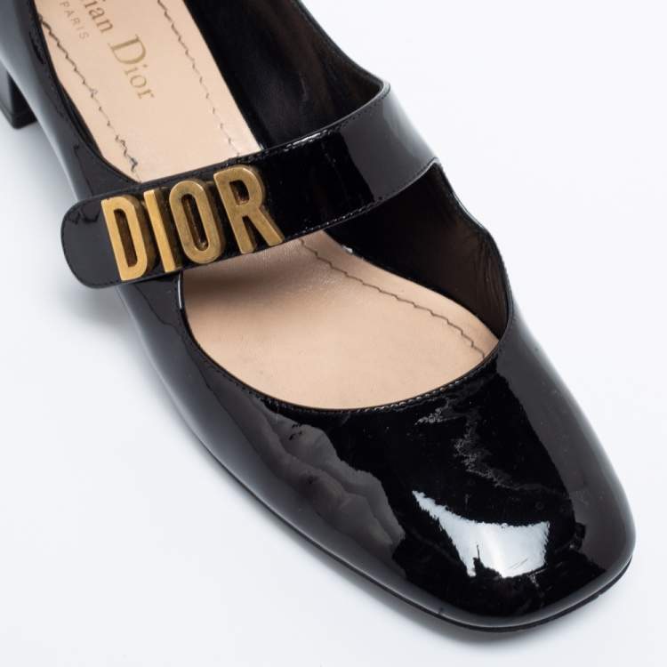 Pre Owned Dior Black Patent Leather Baby-D Mary Jane Pumps Size 39