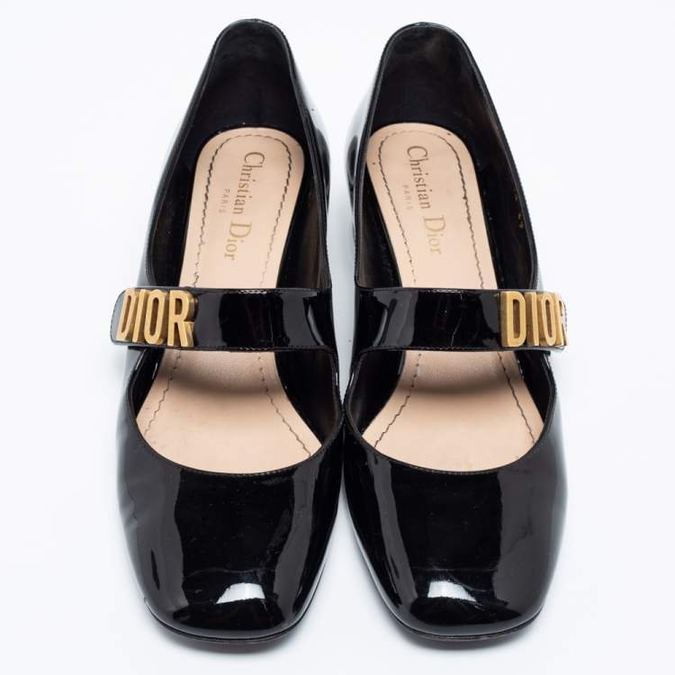 Pre Owned Dior Black Patent Leather Baby-D Mary Jane Pumps Size 39