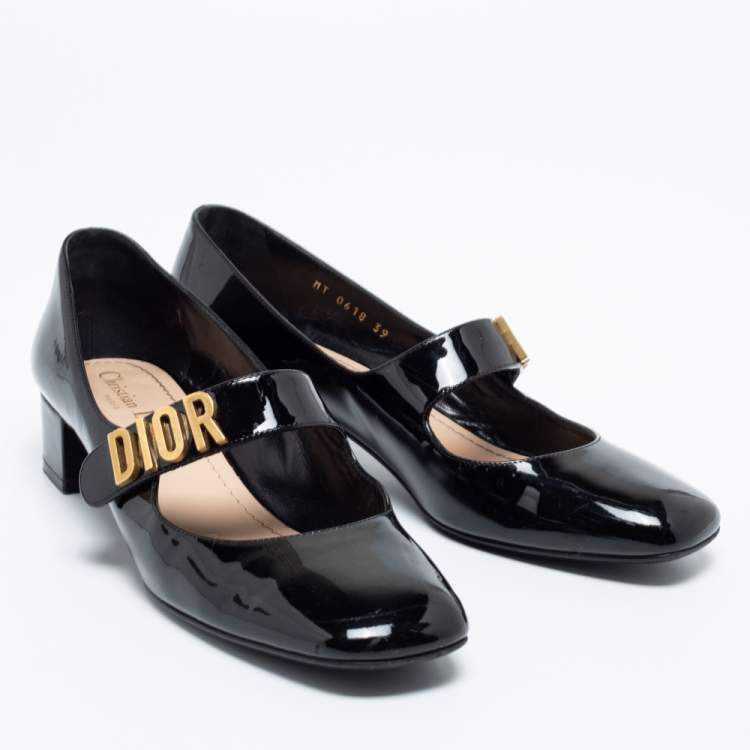 Pre Owned Dior Black Patent Leather Baby-D Mary Jane Pumps Size 39