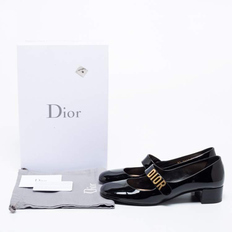 Pre Owned Dior Black Patent Leather Baby-D Mary Jane Pumps Size 39
