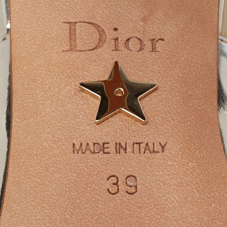 Pre Owned Dior Silver Leather J'Adior  Slingback Pumps Size 39