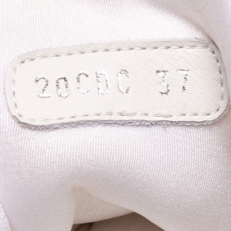 مملوكة مسبقًا Dior White Fabric B25 Sneakers Size 37