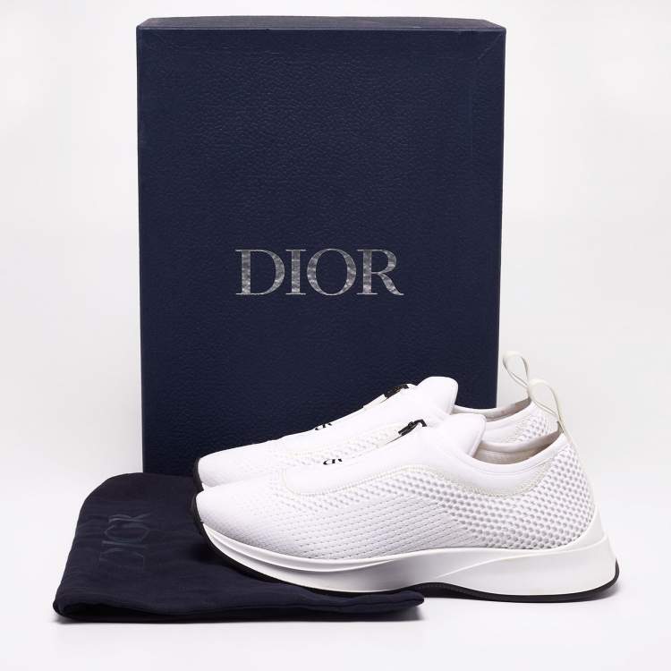 مملوكة مسبقًا Dior White Fabric B25 Sneakers Size 37