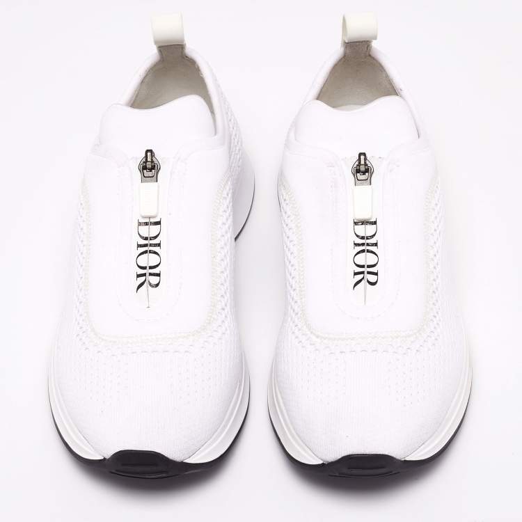 مملوكة مسبقًا Dior White Fabric B25 Sneakers Size 37