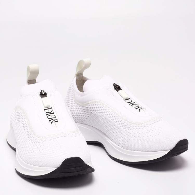مملوكة مسبقًا Dior White Fabric B25 Sneakers Size 37