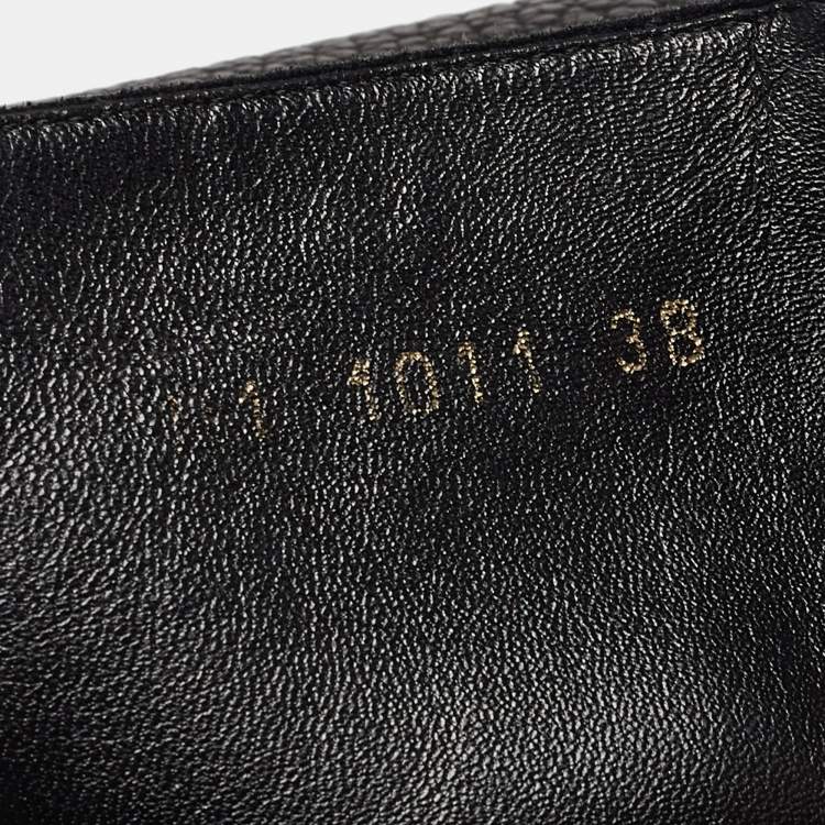 Pre Owned Dior Black Leather CD Buckle Calf Length Boots Size 38