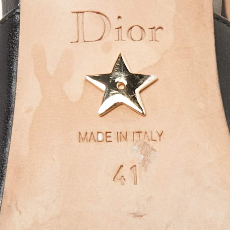 Pre Owned Dior Black Leather J'adior Slingback Pumps Size 41