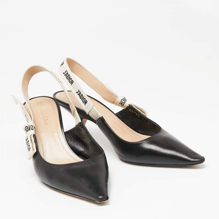 Pre Owned Dior Black Leather J'adior Slingback Pumps Size 41