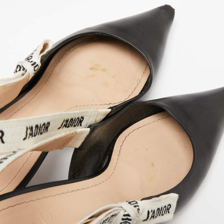 Pre Owned Dior Black Leather J'adior Slingback Pumps Size 41