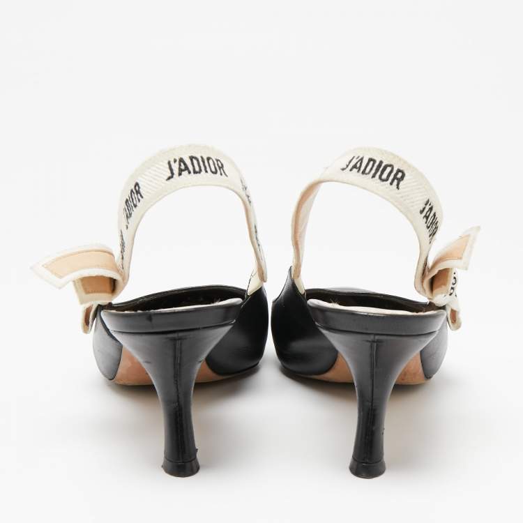 Pre Owned Dior Black Leather J'adior Slingback Pumps Size 41