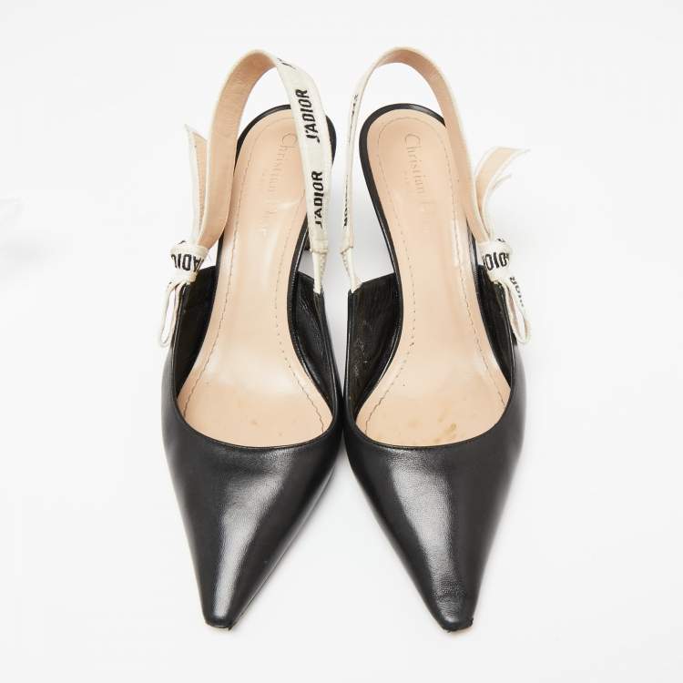 Pre Owned Dior Black Leather J'adior Slingback Pumps Size 41