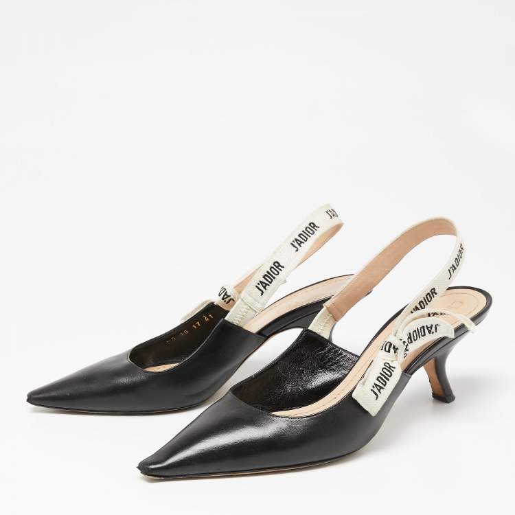 Pre Owned Dior Black Leather J'adior Slingback Pumps Size 41