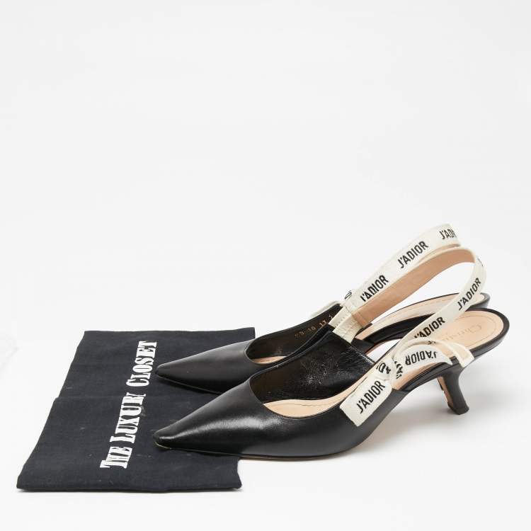 Pre Owned Dior Black Leather J'adior Slingback Pumps Size 41