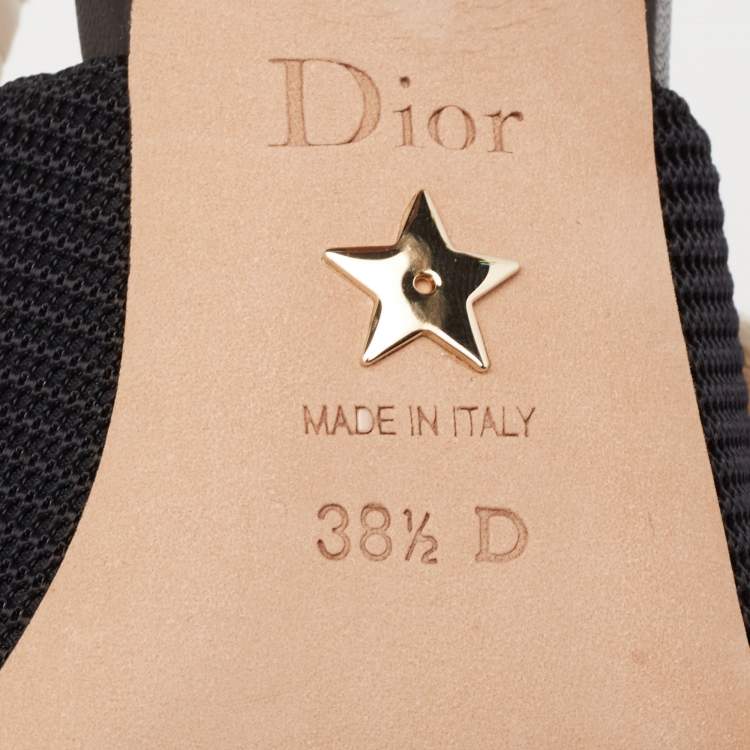 Pre Owned Dior Black Technical Fabric J'adior Slingback Pumps Size 38.5