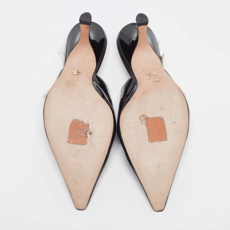 Pre Owned Dior Black Patent Leather J'adior Slingback Pumps Size 40.5 