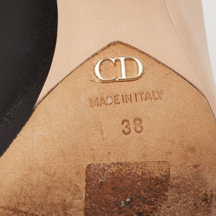 Pre Owned Dior Two Tone Leather Pointed Toe Pumps Size 38