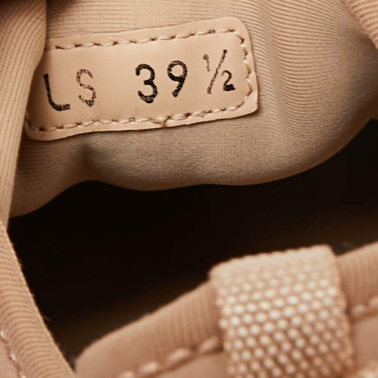 Pre Owned Dior Nude Fabric and Leather D-connect Lace Up  Sneakers Size 39.5