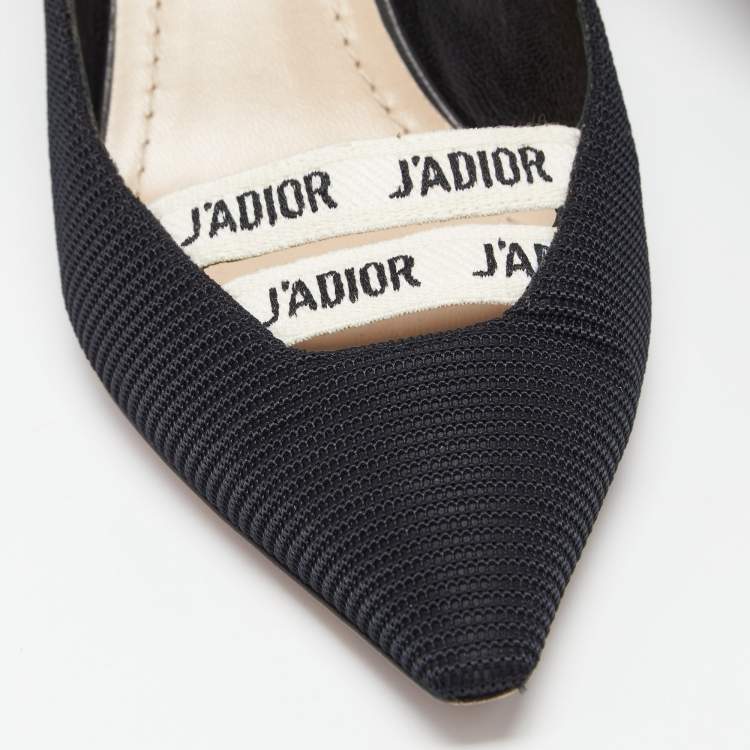 Pre Owned Dior Black Technical Fabric J'adior Ribbon Pointed Toe Pumps Size 40