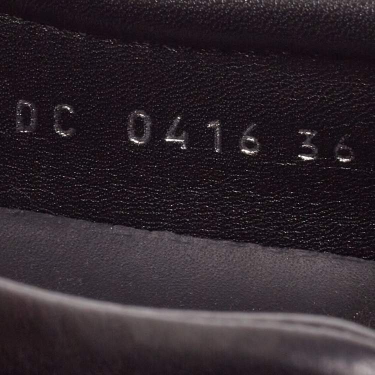 Pre Owned Dior Black Denim And Leather Happy Crystal Embellished Slip On Sneakers Size 36