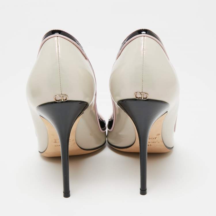 Pre Owned Dior Tricolor Patent and Leather Pointed-Toe Pumps Size 41