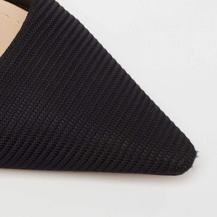 Pre Owned Dior Black Knit Fabric J'Adior Slingback Pumps Size 42 