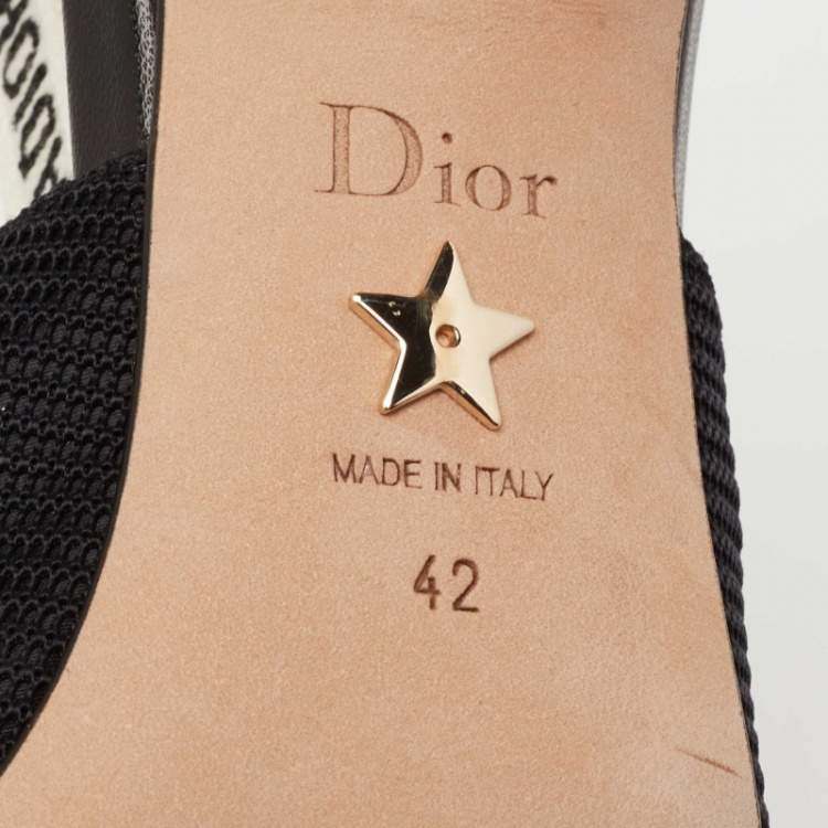 Pre Owned Dior Black Knit Fabric J'Adior Slingback Pumps Size 42 