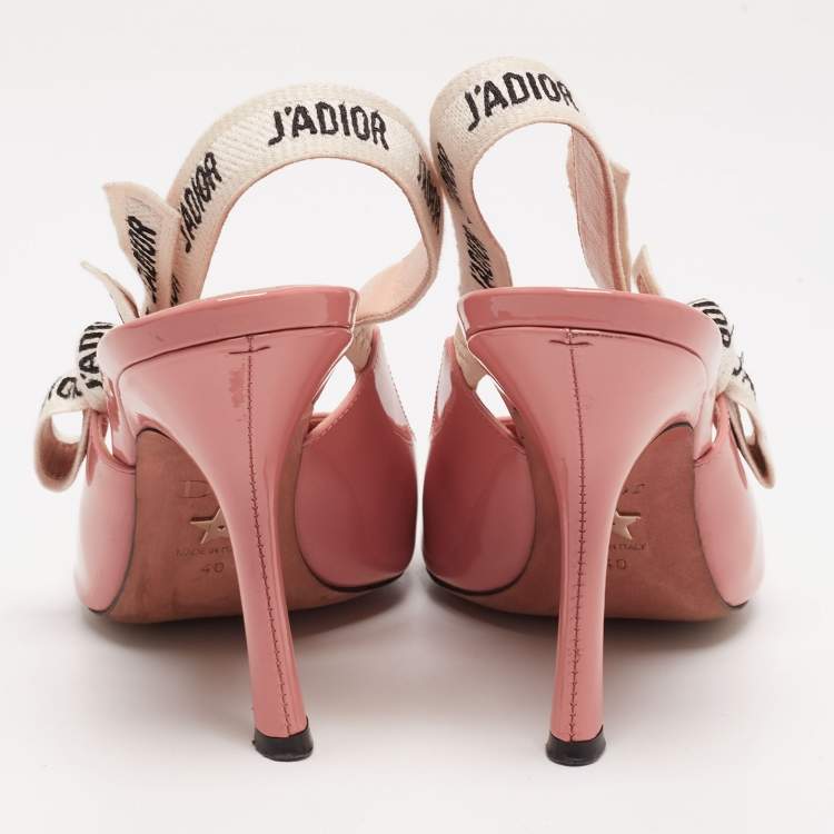 Pre Owned Dior Pink Patent Leather J'Adior Slingback Pumps Size 40