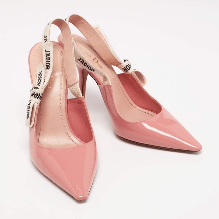 Pre Owned Dior Pink Patent Leather J'Adior Slingback Pumps Size 40