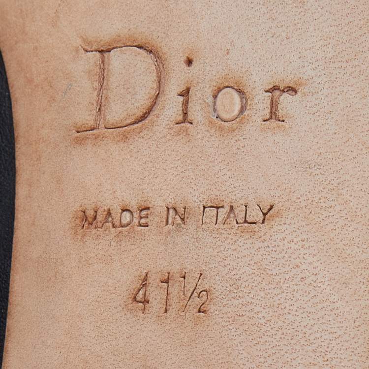 Pre Owned Dior Black Leather Buckle Pumps Size 41.5