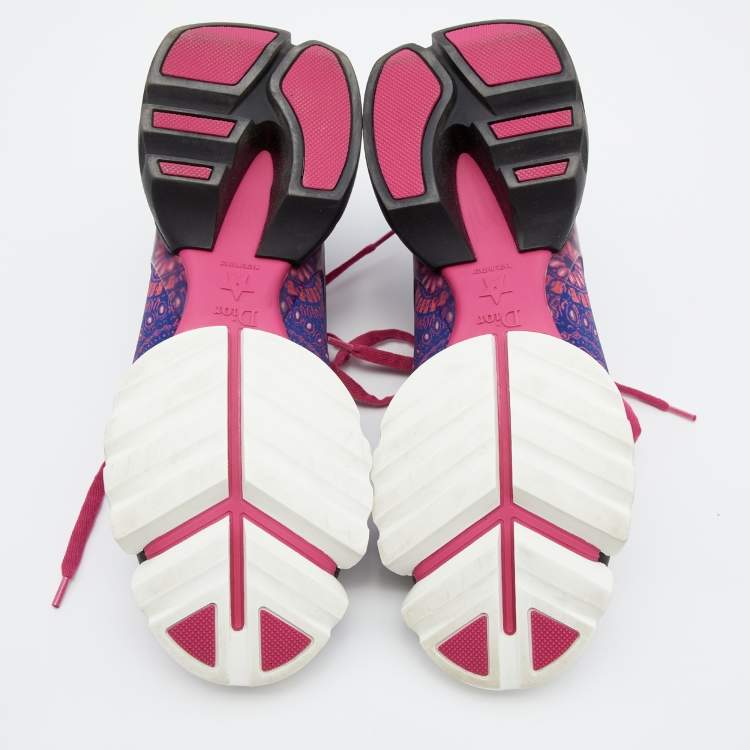 Pre Owned Dior Multicolor Tropicalia Print Technical Fabric And Leather D-Connect  Sneakers Size 38.5