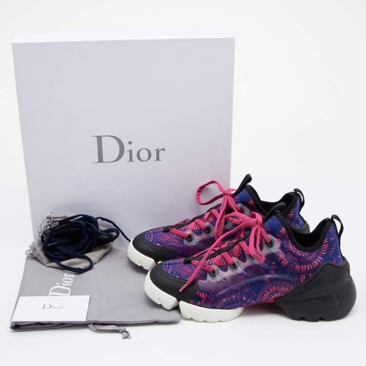 Pre Owned Dior Multicolor Tropicalia Print Technical Fabric And Leather D-Connect  Sneakers Size 38.5