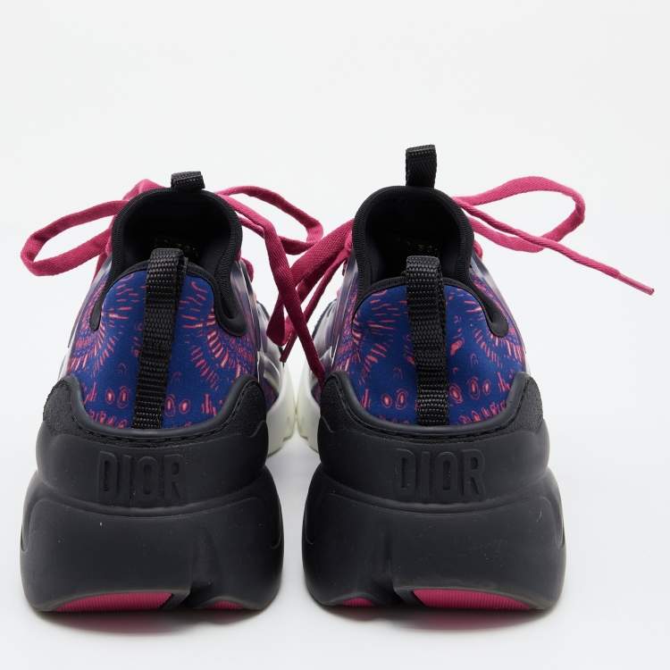 Pre Owned Dior Multicolor Tropicalia Print Technical Fabric And Leather D-Connect  Sneakers Size 38.5
