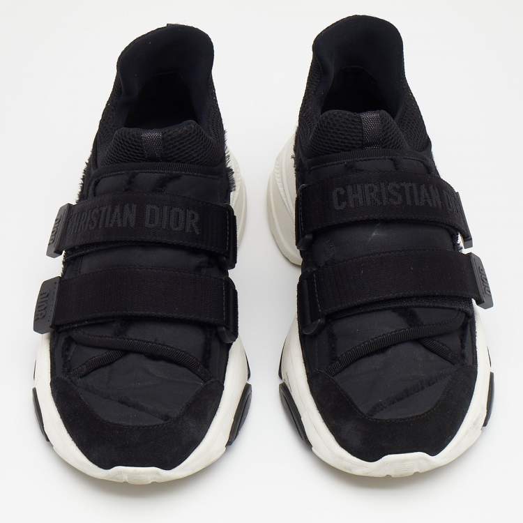 Pre Owned Dior Black Neoprene and Suede D-Wander Low Top Sneakers Size 38