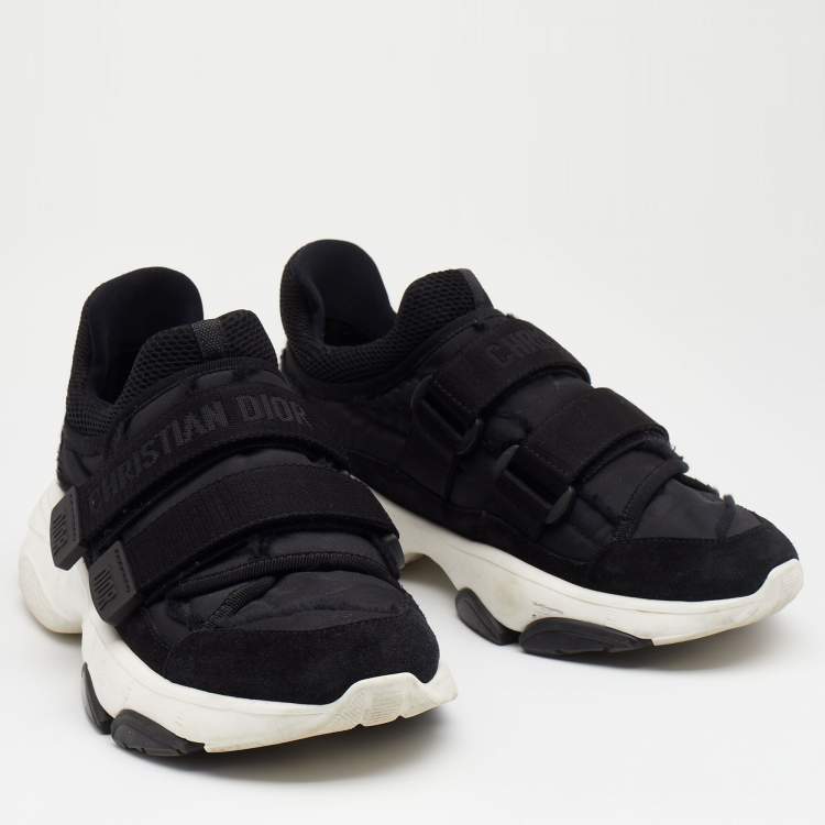 Pre Owned Dior Black Neoprene and Suede D-Wander Low Top Sneakers Size 38