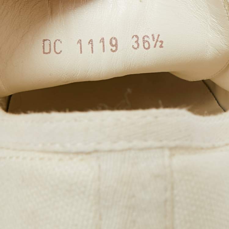 Pre Owned Dior White Canvas And Leather Walk'n'Dior Low Top Sneakers Size 36.5