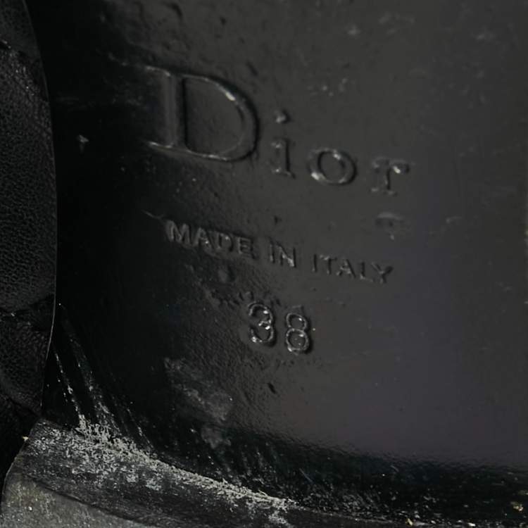 Pre Owned Dior Black Cannage Leather My Bow Ballet Flats Size 38