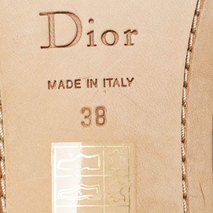 Pre Owned Dior Red Patent  Leather Bow Flat Sandals Size 38