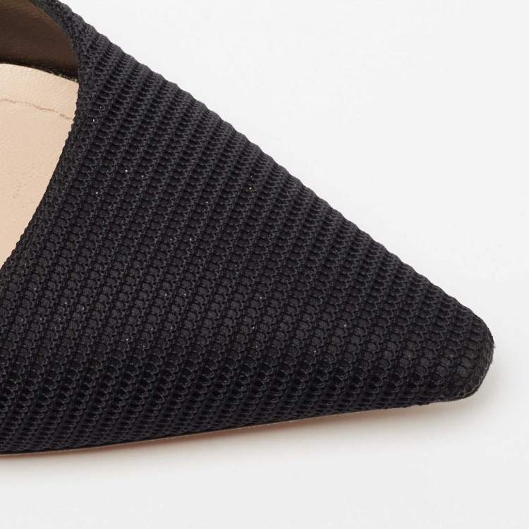 Pre Owned Dior Black Canvas  J'adior Slingback Pumps Size 36.5