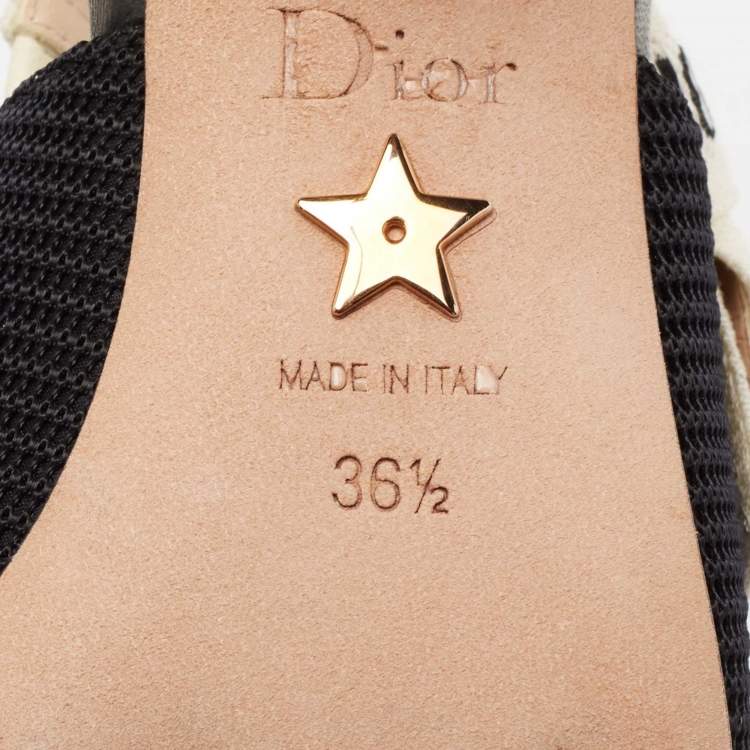 Pre Owned Dior Black Canvas  J'adior Slingback Pumps Size 36.5