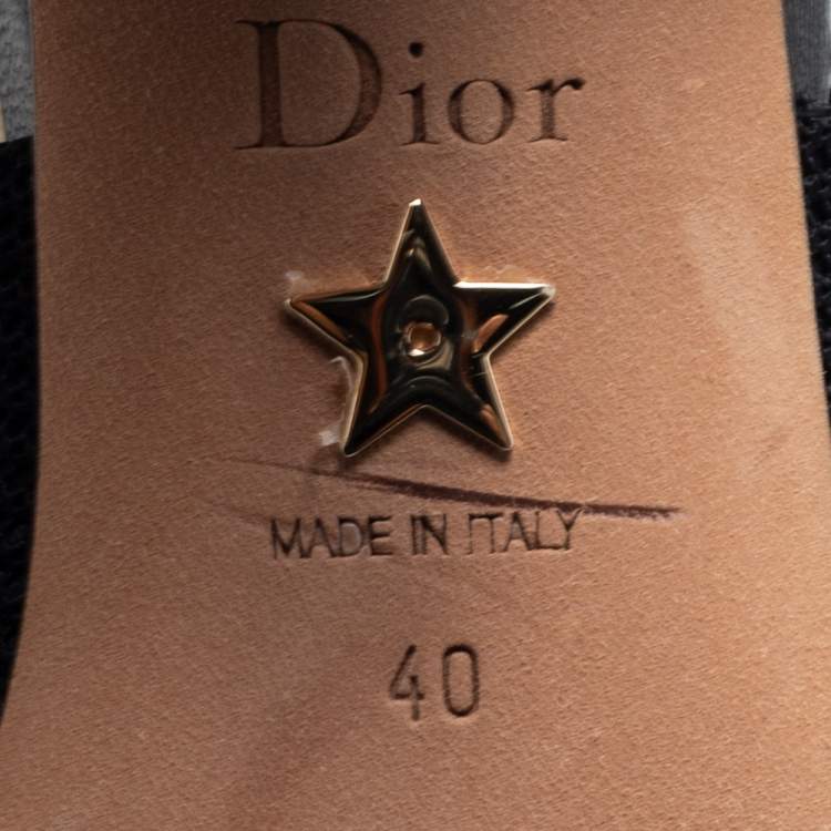 Pre Owned Dior Black Knit Fabric Pointed Toe J'Adior Slingback Pumps Size 40
